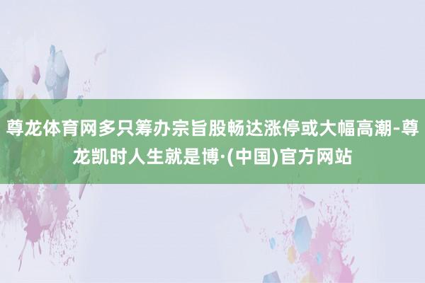 尊龙体育网多只筹办宗旨股畅达涨停或大幅高潮-尊龙凯时人生就是博·(中国)官方网站