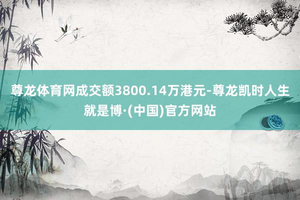 尊龙体育网成交额3800.14万港元-尊龙凯时人生就是博·(中国)官方网站