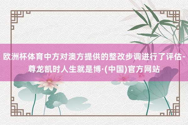 欧洲杯体育中方对澳方提供的整改步调进行了评估-尊龙凯时人生就是博·(中国)官方网站