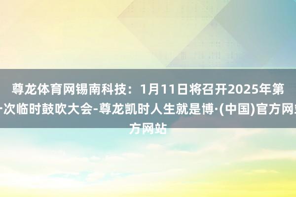 尊龙体育网锡南科技：1月11日将召开2025年第一次临时鼓吹大会-尊龙凯时人生就是博·(中国)官方网站