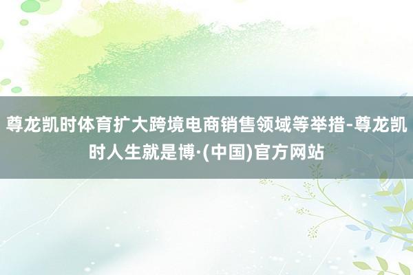 尊龙凯时体育扩大跨境电商销售领域等举措-尊龙凯时人生就是博·(中国)官方网站
