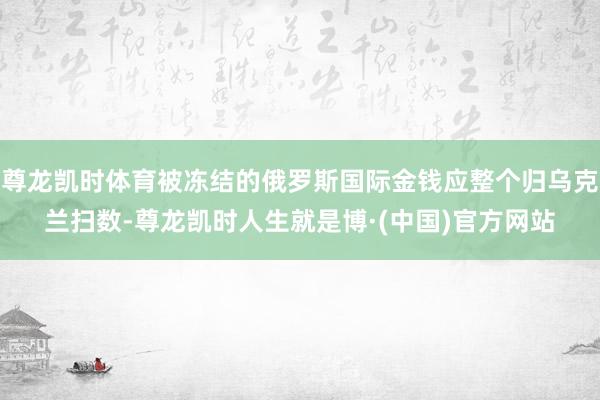 尊龙凯时体育被冻结的俄罗斯国际金钱应整个归乌克兰扫数-尊龙凯时人生就是博·(中国)官方网站