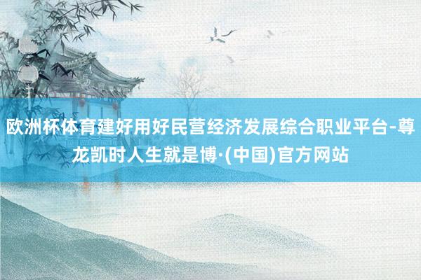 欧洲杯体育建好用好民营经济发展综合职业平台-尊龙凯时人生就是博·(中国)官方网站
