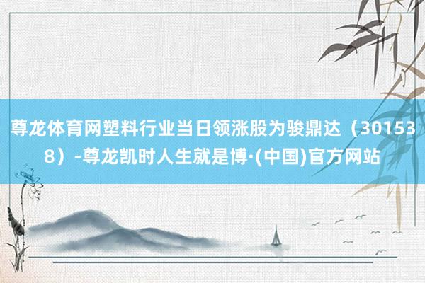 尊龙体育网塑料行业当日领涨股为骏鼎达（301538）-尊龙凯时人生就是博·(中国)官方网站