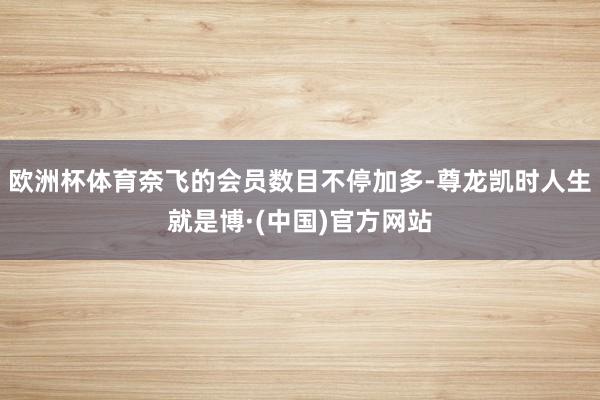 欧洲杯体育奈飞的会员数目不停加多-尊龙凯时人生就是博·(中国)官方网站