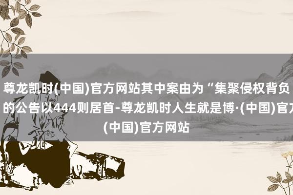尊龙凯时(中国)官方网站其中案由为“集聚侵权背负纠纷”的公告以444则居首-尊龙凯时人生就是博·(中国)官方网站