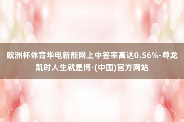 欧洲杯体育华电新能网上中签率高达0.56%-尊龙凯时人生就是博·(中国)官方网站
