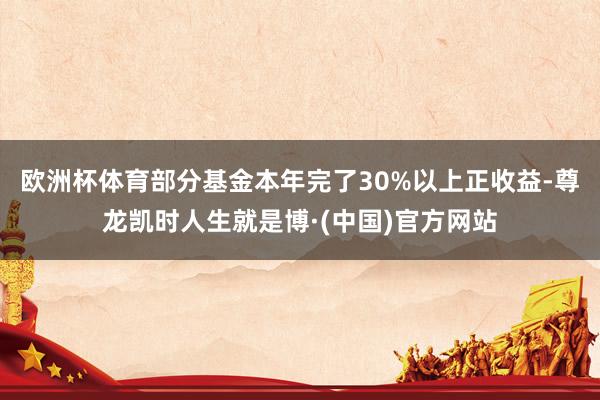 欧洲杯体育部分基金本年完了30%以上正收益-尊龙凯时人生就是博·(中国)官方网站