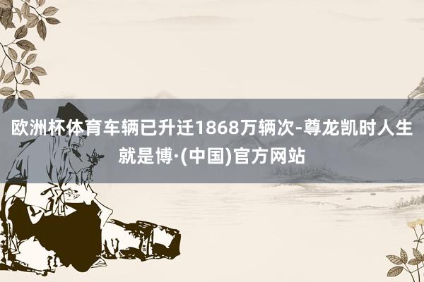 欧洲杯体育车辆已升迁1868万辆次-尊龙凯时人生就是博·(中国)官方网站