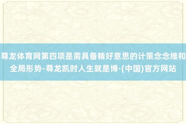 尊龙体育网第四项是需具备精好意思的计策念念维和全局形势-尊龙凯时人生就是博·(中国)官方网站