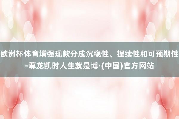 欧洲杯体育增强现款分成沉稳性、捏续性和可预期性-尊龙凯时人生就是博·(中国)官方网站
