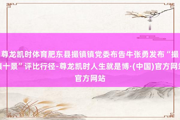 尊龙凯时体育肥东县撮镇镇党委布告牛张勇发布“撮镇十景”评比行径-尊龙凯时人生就是博·(中国)官方网站