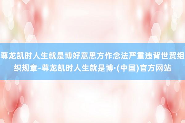 尊龙凯时人生就是博好意思方作念法严重违背世贸组织规章-尊龙凯时人生就是博·(中国)官方网站